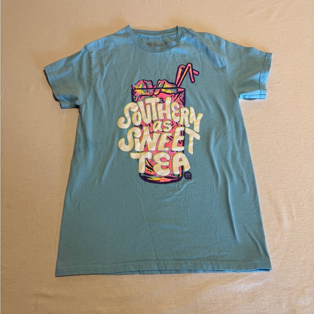 Kids Blue Graphic T-Shirt‎ Girlie Girl Size Small